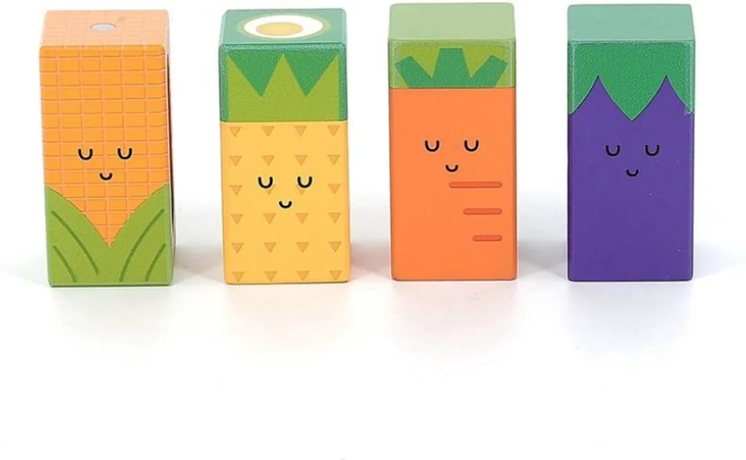 Vilac Muzikale Blokken Fruit Groente 7414 - 10 Stuks - Multicolor