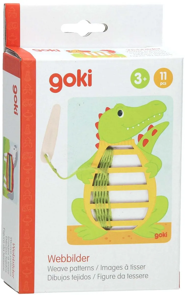 Goki Houten Weefpuzzel 58679 - 3 Stuks Multicolor