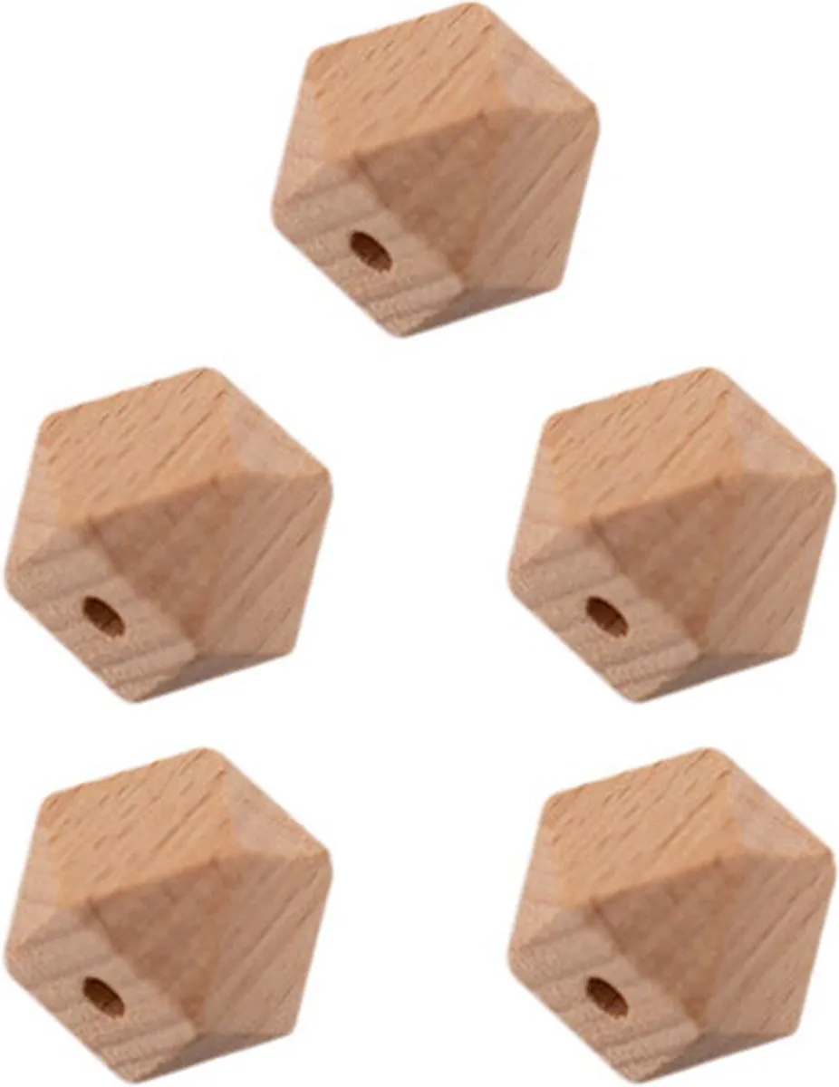 Durable Houten Hexagonkralen 14mm - 5 Stuks