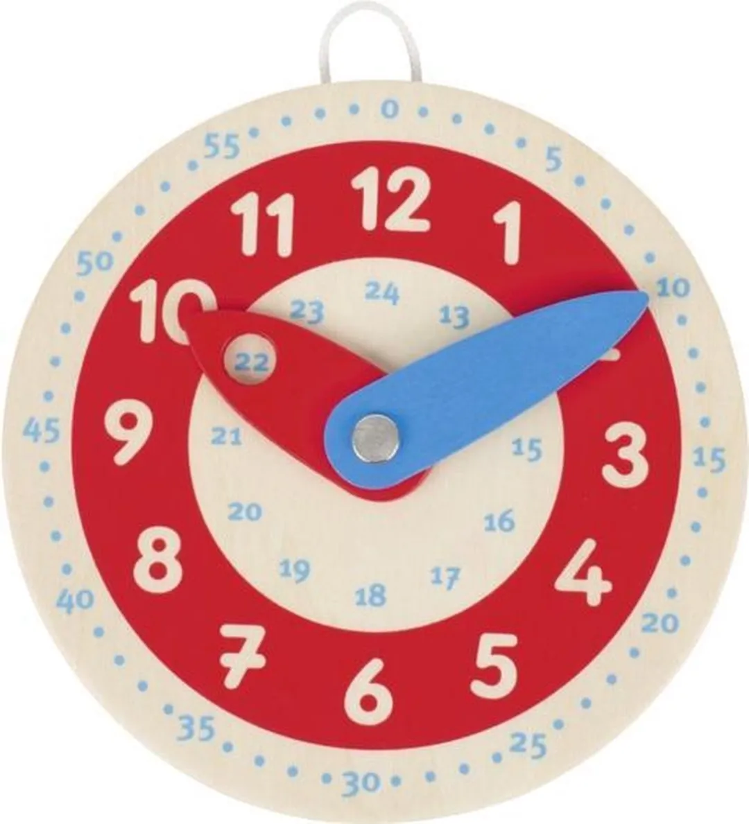 Goki Clock Leerklok 10cm - Rood/Wit