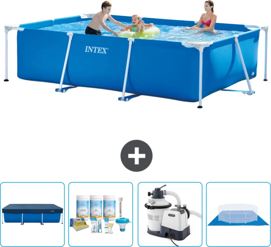 Intex Rechthoekig Frame Zwembad 300x200x75cm - Blauw