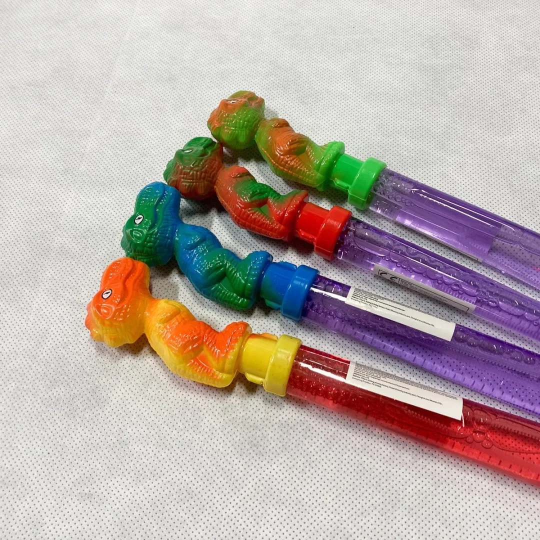 Nicky Toy - Bellenblaas Dinosaurus XXL 38 cm - diverse kleuren - 3 stuks in een verpakking