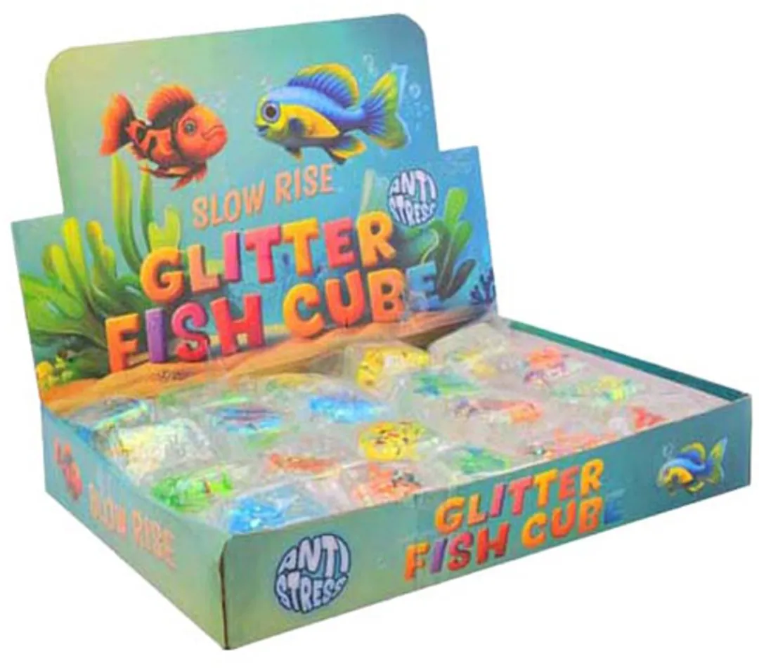 Johntoy Slow Rise Glitter Kubus met Vis