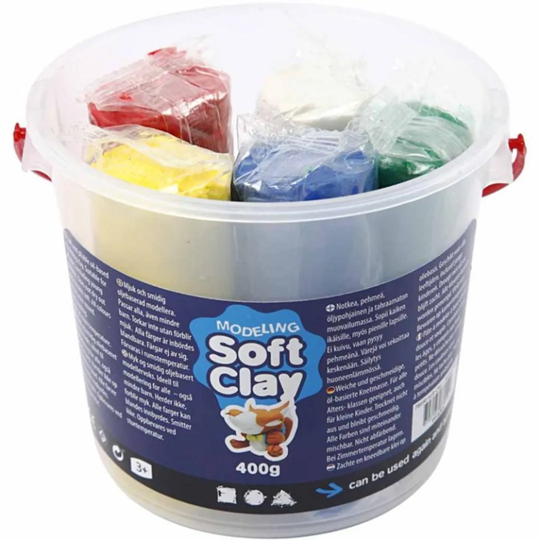 Creativ Company Soft Clay Set 400g - 5 Stuks Multi