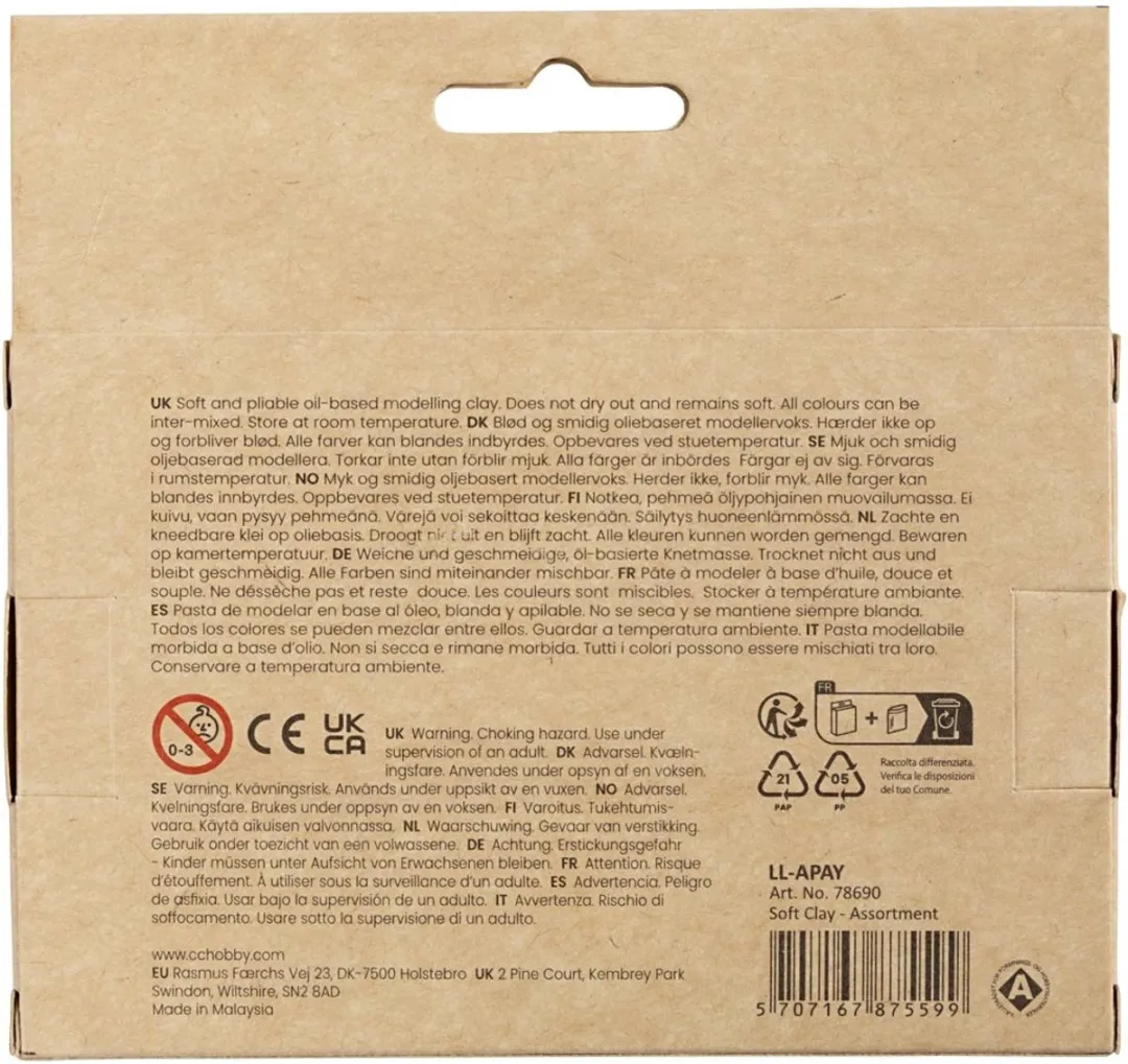 Creativ Company Soft Clay Set 400g - 5 Stuks Multi