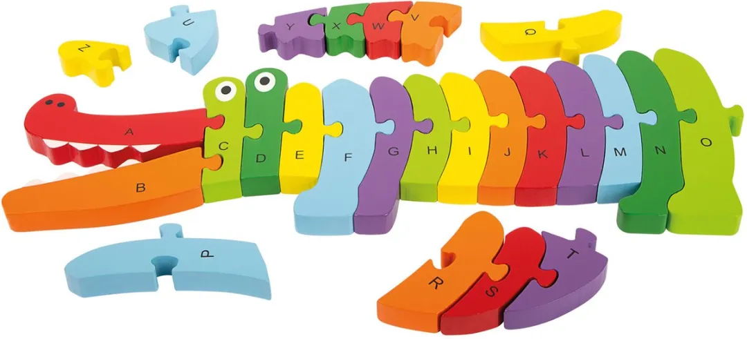 Small Foot Houten ABC Krokodil Puzzel - 26 Stuks