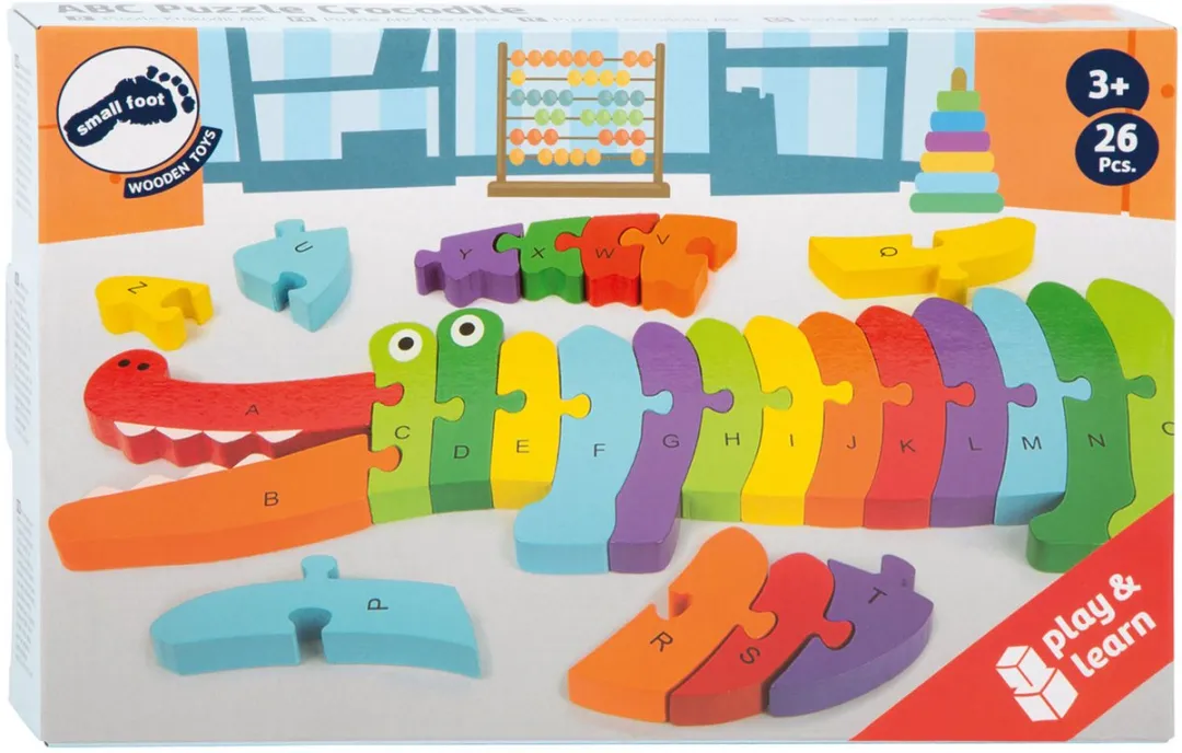 Small Foot Houten ABC Krokodil Puzzel - 26 Stuks