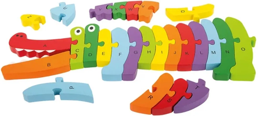 Small Foot Houten ABC Krokodil Puzzel - 26 Stuks