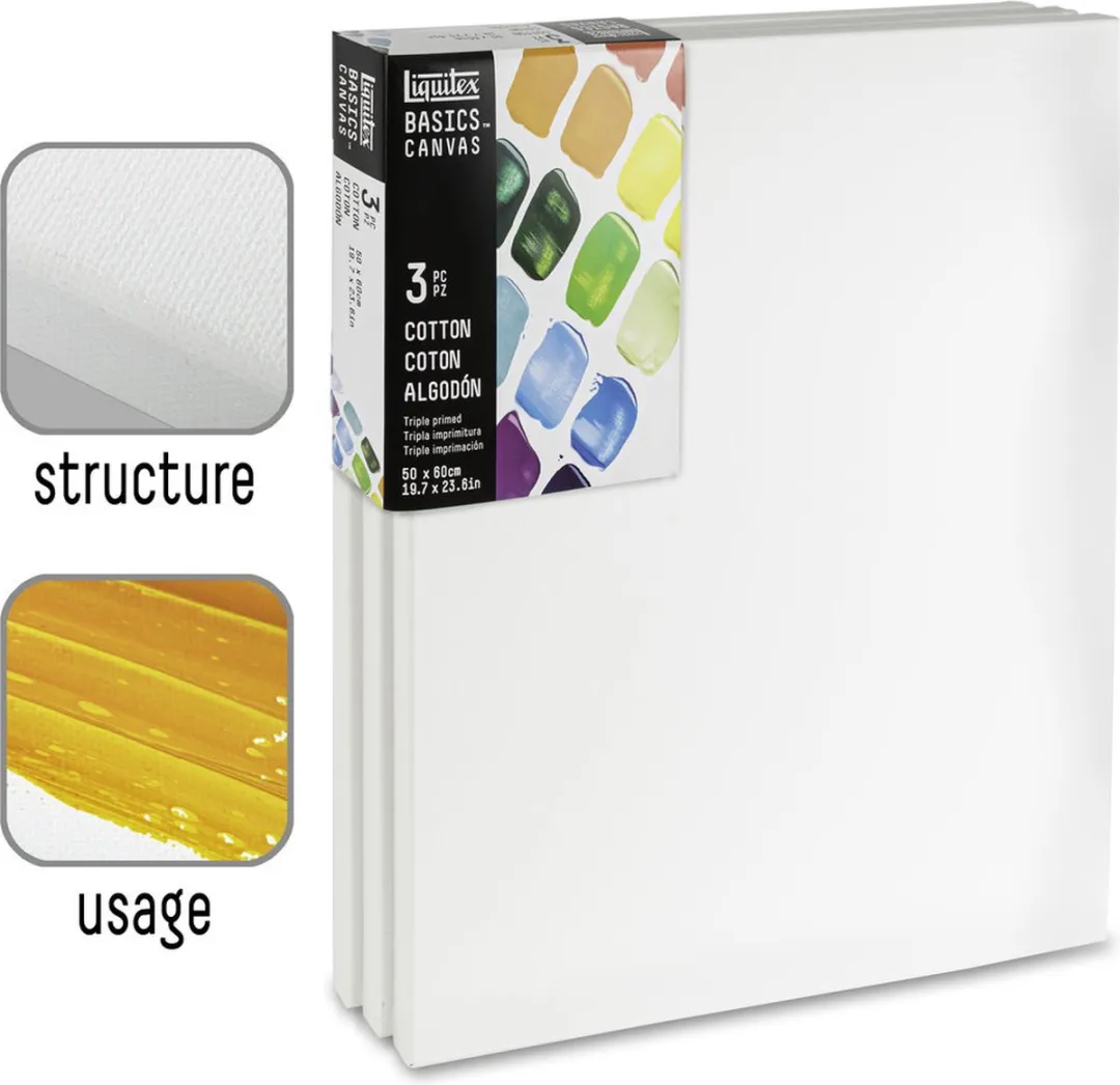 Liquitex Basics Canvas 50x60cm - Set van 3 - 100% Katoen 280g/m²