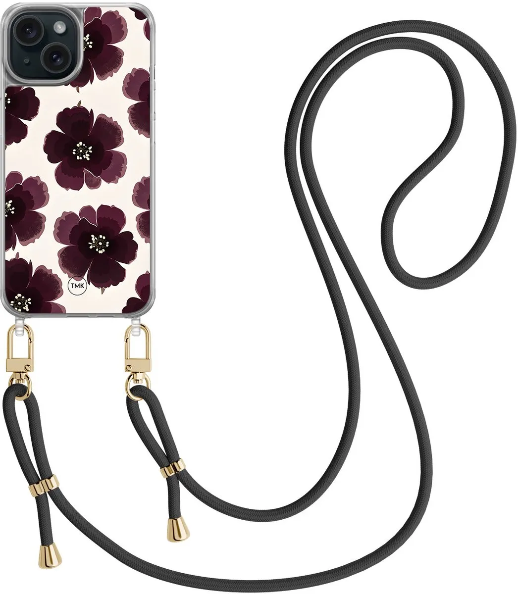 Casevibes iPhone 15 Telefoonhoesje - Paars Bloemen CV/A/i15/C/014