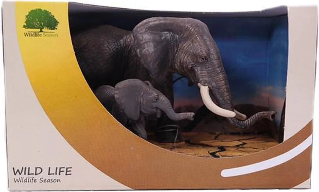 PIA Soft Toys Moeder Olifant & Kalf Showbox 18cm