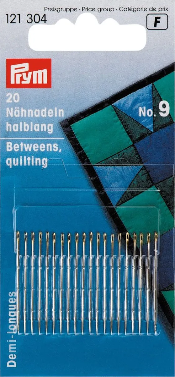 Naainaalden halflang staal No. 9 zilverkleurig 0,60x28mm 20 st.