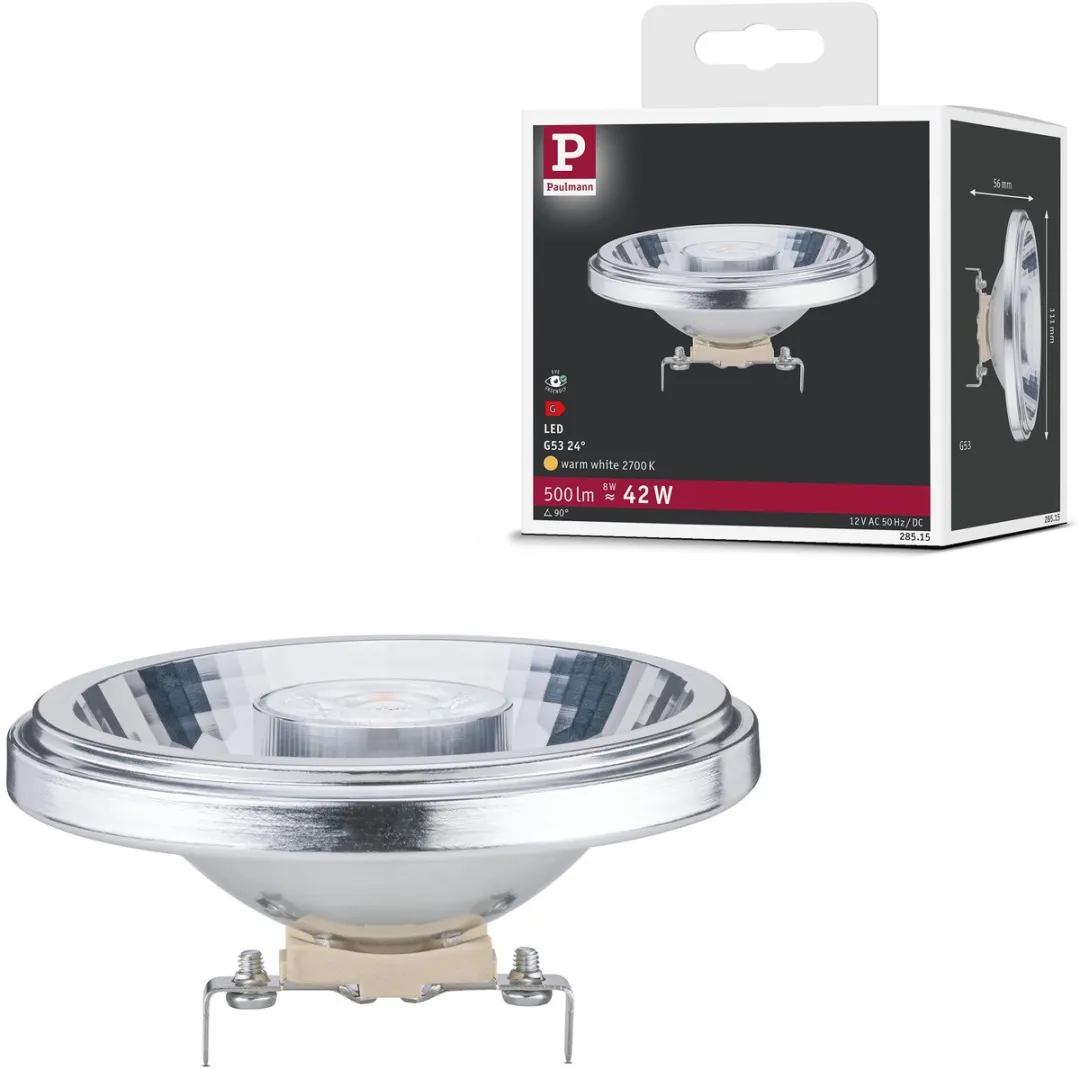 Paulmann LED Reflector AR111 8W 500lm 2700K - Alu