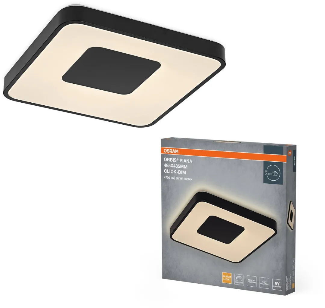 Osram Orbis Piana LED Plafondlamp 36W 3000K - Zwart