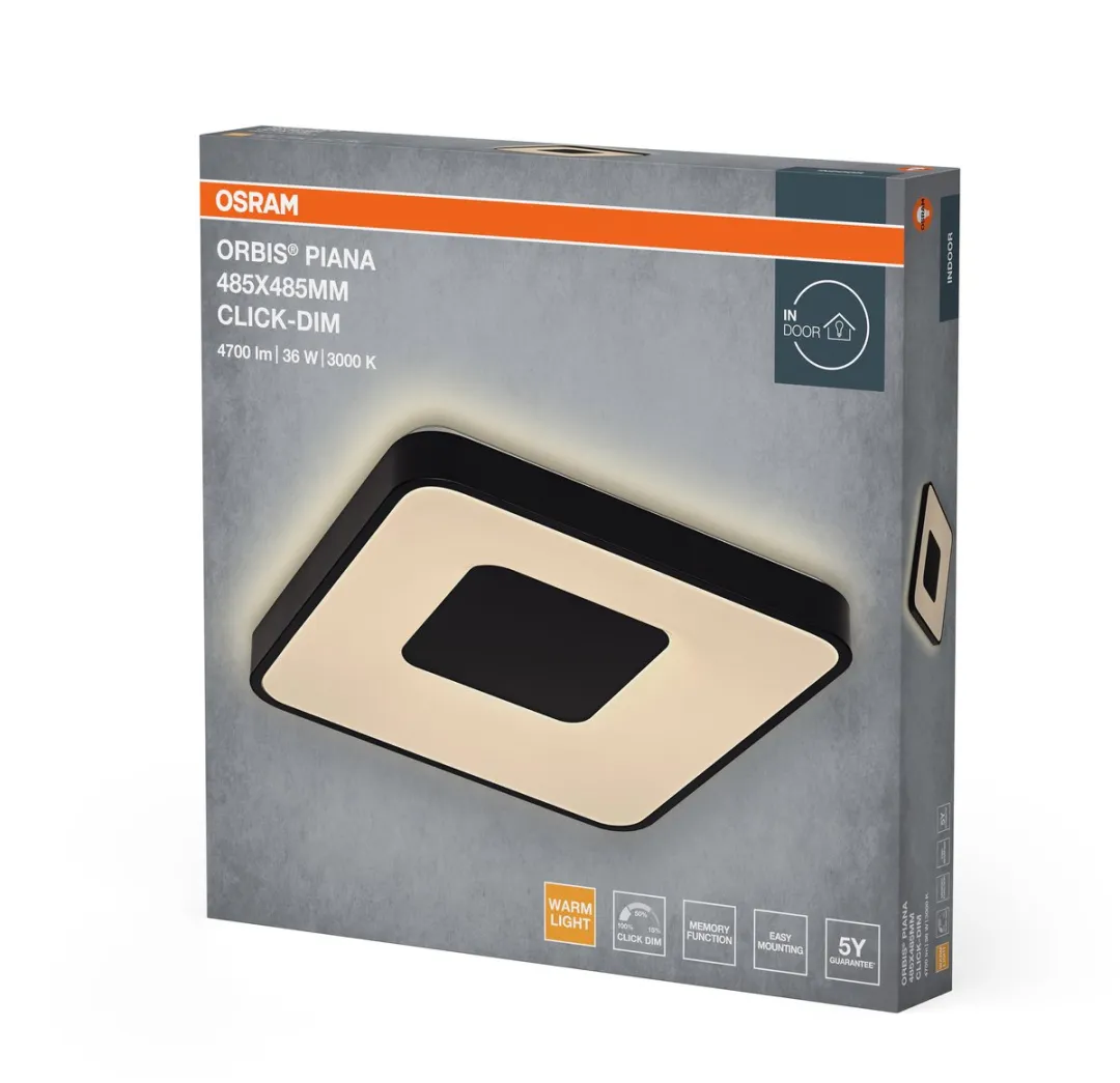 Osram Orbis Piana LED Plafondlamp 36W 3000K - Zwart