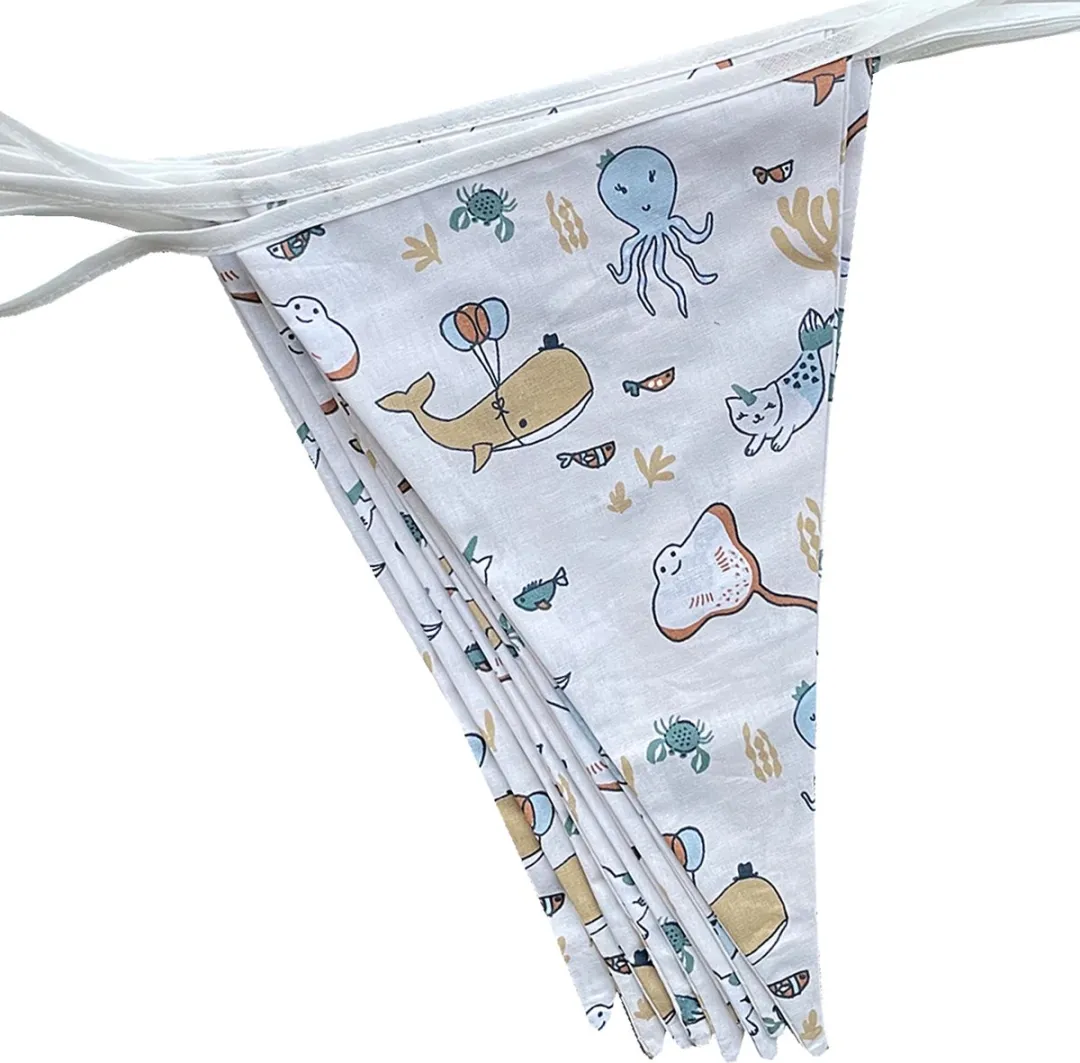 BINK Bedding Stoffen Slinger Lars Naturel - 7,5m - 15 Vlaggetjes