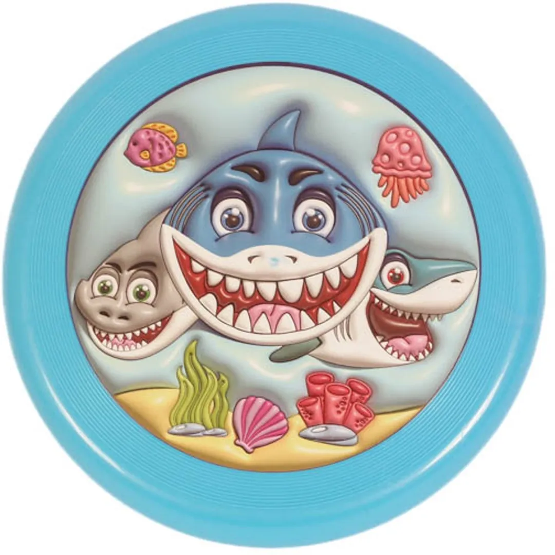 PIA Soft Toys 3D Zeedieren Frisbee Set - 3 Stuks 23cm - Blauw/Roze/ Groen