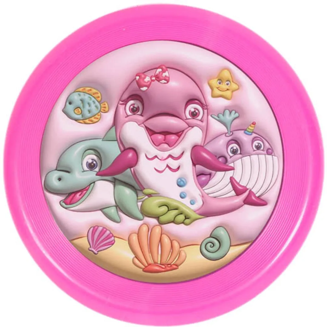 PIA Soft Toys 3D Zeedieren Frisbee Set - 3 Stuks 23cm - Blauw/Roze/ Groen