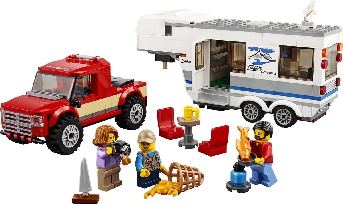 LEGO City Pick-up Truck & Caravan 60182 - 344 Stukken - Multicolor