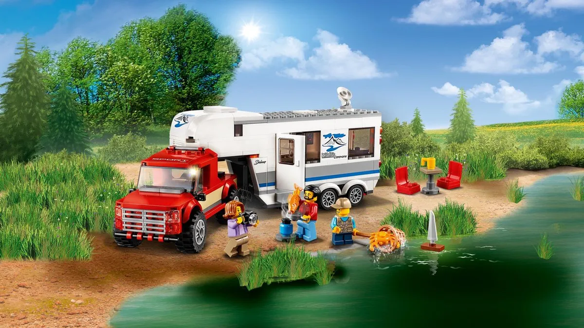 LEGO City Pick-up Truck & Caravan 60182 - 344 Stukken - Multicolor