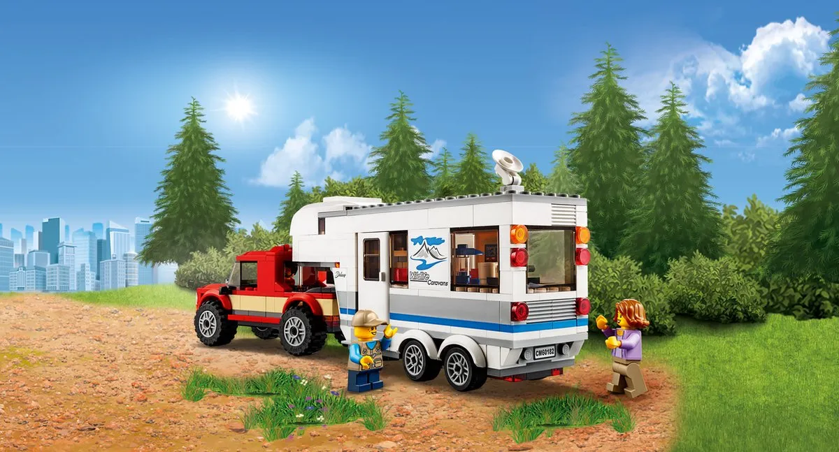 LEGO City Pick-up Truck & Caravan 60182 - 344 Stukken - Multicolor