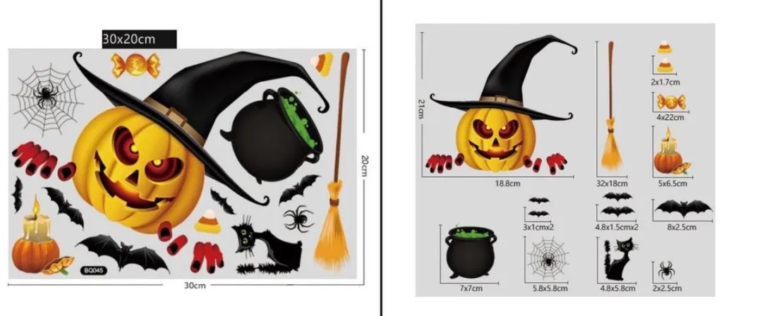 VinkToys Halloween Raamstickers - 117 Stuks - 4 Sets