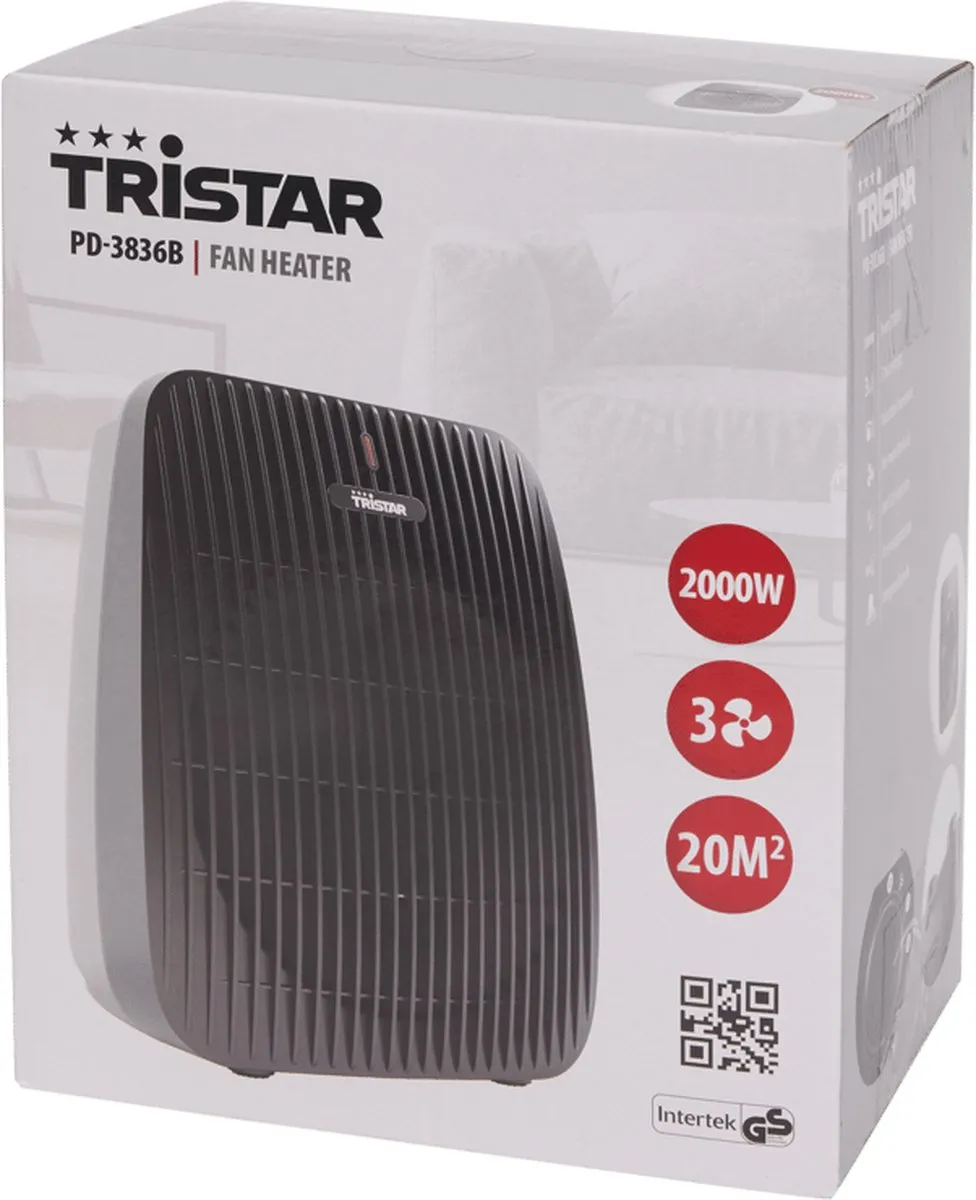 Tristar PR-3836B Ventilatorkachel 2000W - Zwart - afbeelding 5 van 6