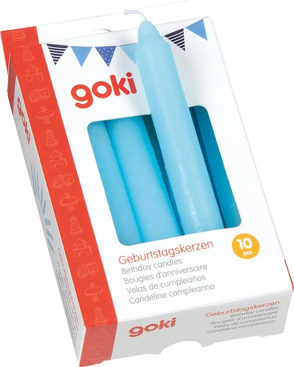Goki Verjaardagskaarsen Blauw - 1 Stuk
