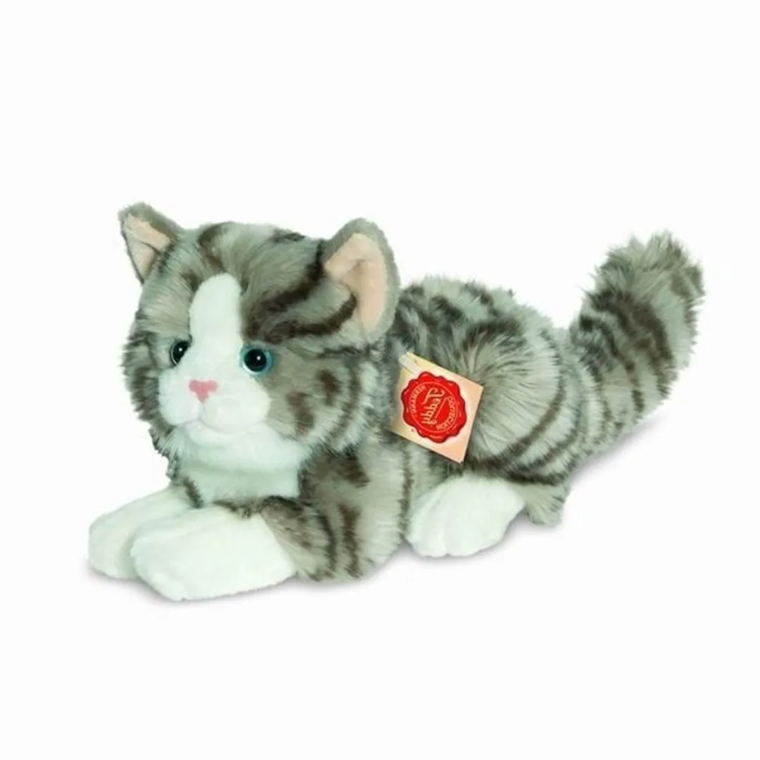 Hermann Teddy Knuffel Kat Grijs Getijgerd - Multikleur