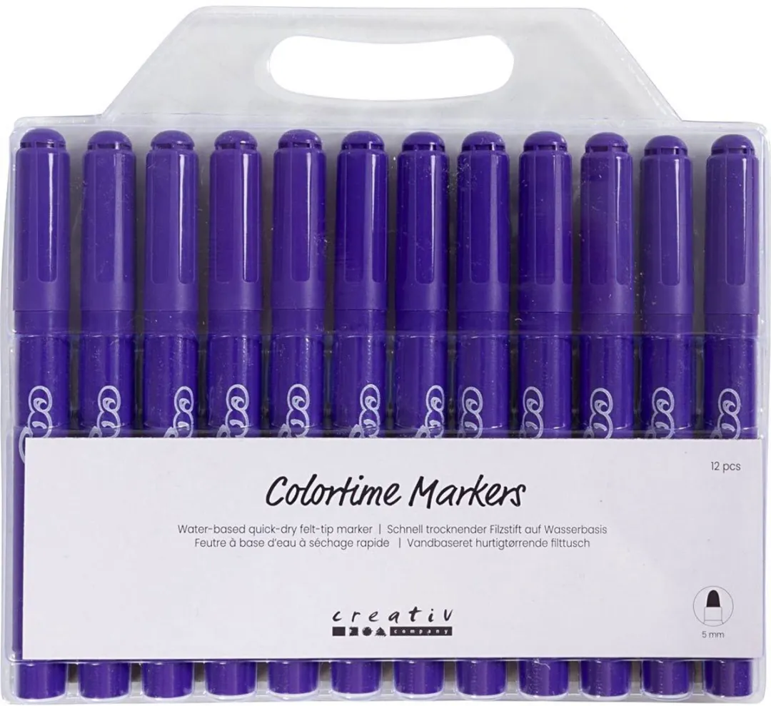 Colortime Stift 5mm Paars - 12 Stuks