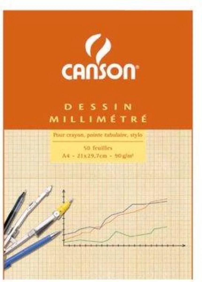 Canson Millimeterblok A4 Lichtbruin - 50 Vel