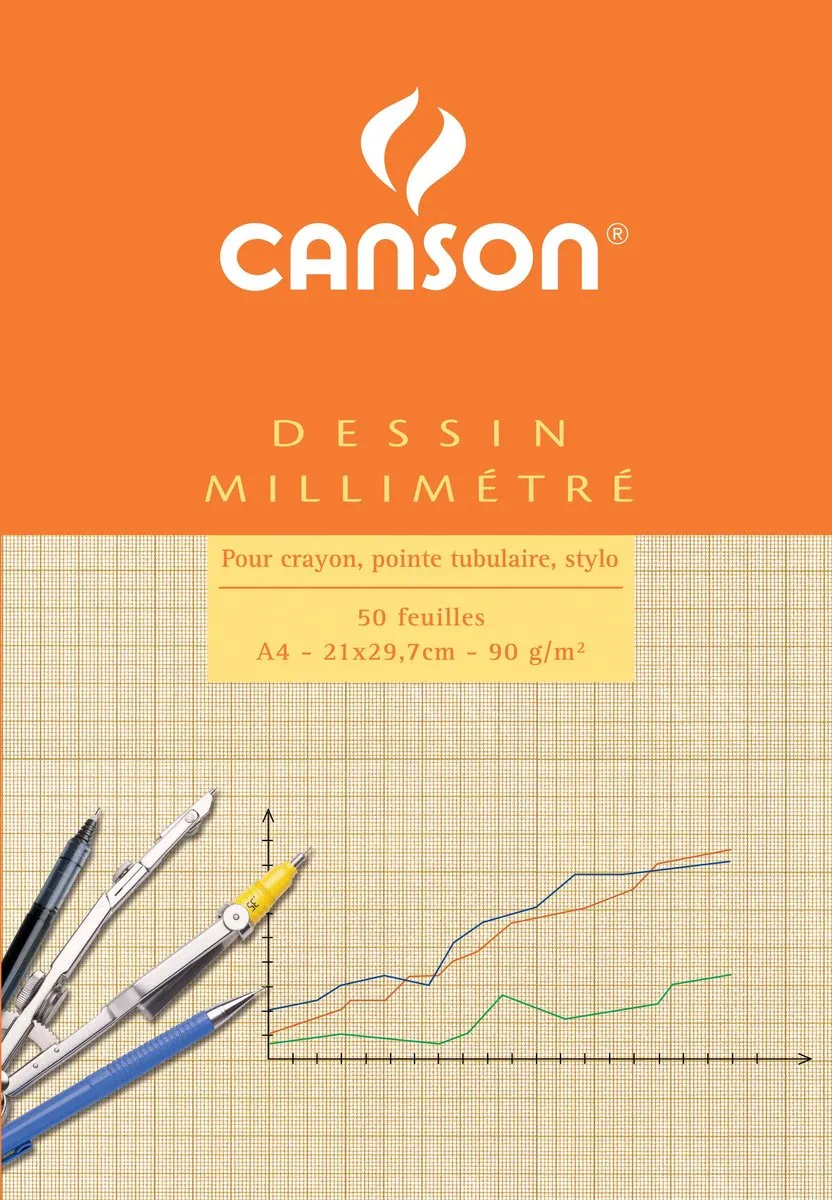 Canson Millimeterblok A4 Lichtbruin