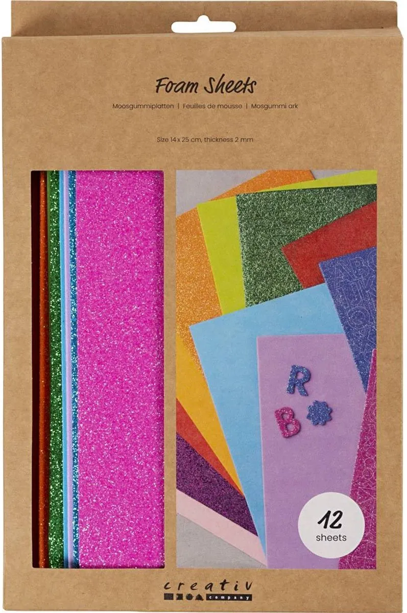 Creativ Company Foam Vellen 14x25cm - 12 Stuks