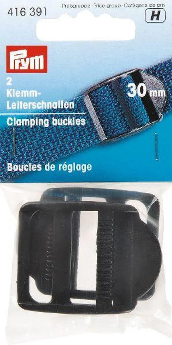 Prym Regelbare Klemgespen 30mm - 2 Stuks Zwart - afbeelding 3 van 3