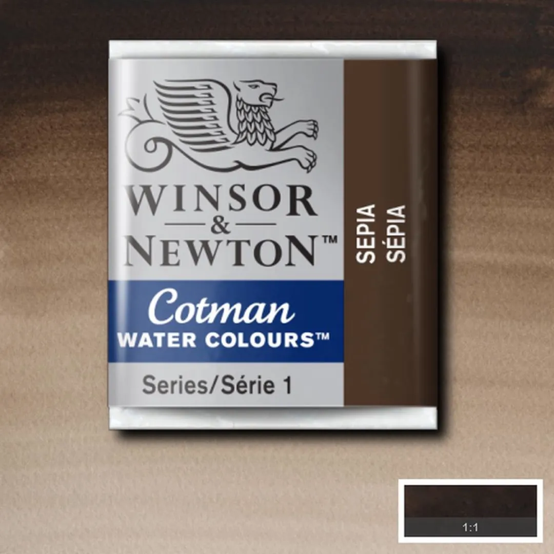 Winsor & Newton Cotman Waterverf Half Napje Sepia