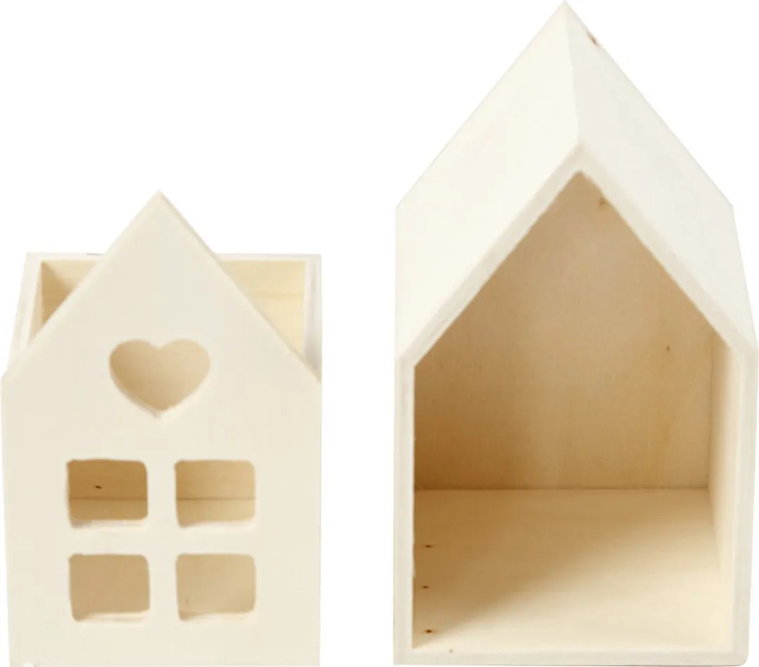 Creativ Company Houten Huis met Lade 6,8x6,8x10,8cm