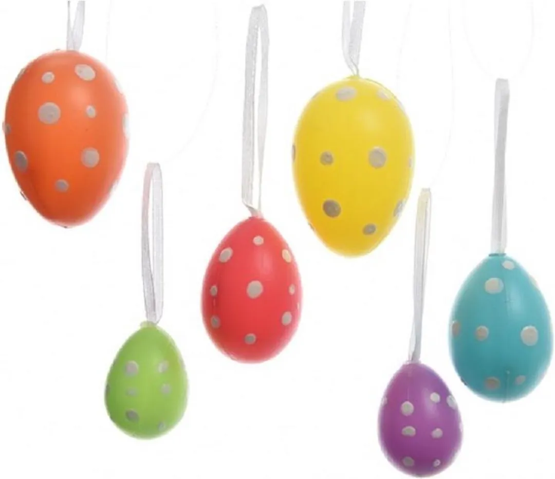 Decoris Gekleurde Paaseieren 24 Stuks - 6 cm - Multi