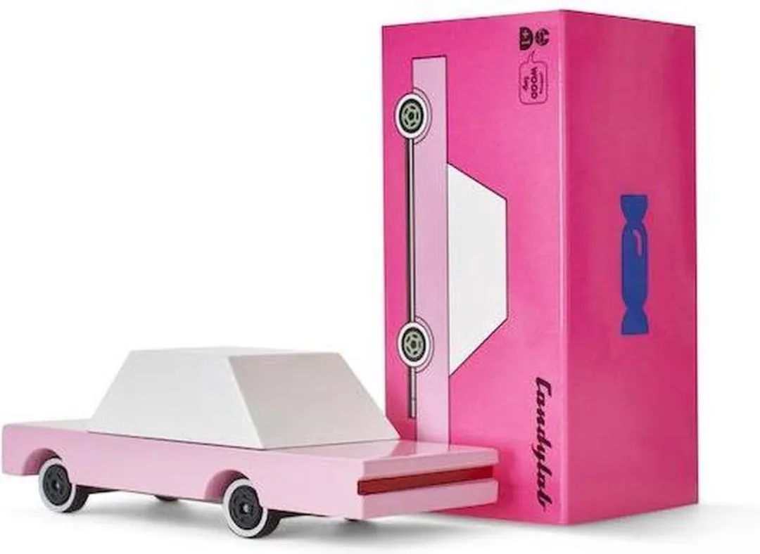 Candylab Candycar World Roze Sedan F236 - Houten Diecast - 3+