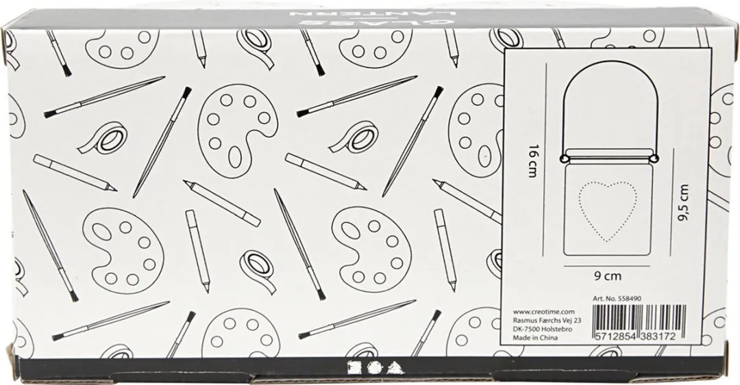 Creativ Company Glazen Lantaarn Hart 9,5cm - 2 Stuks Multicolor