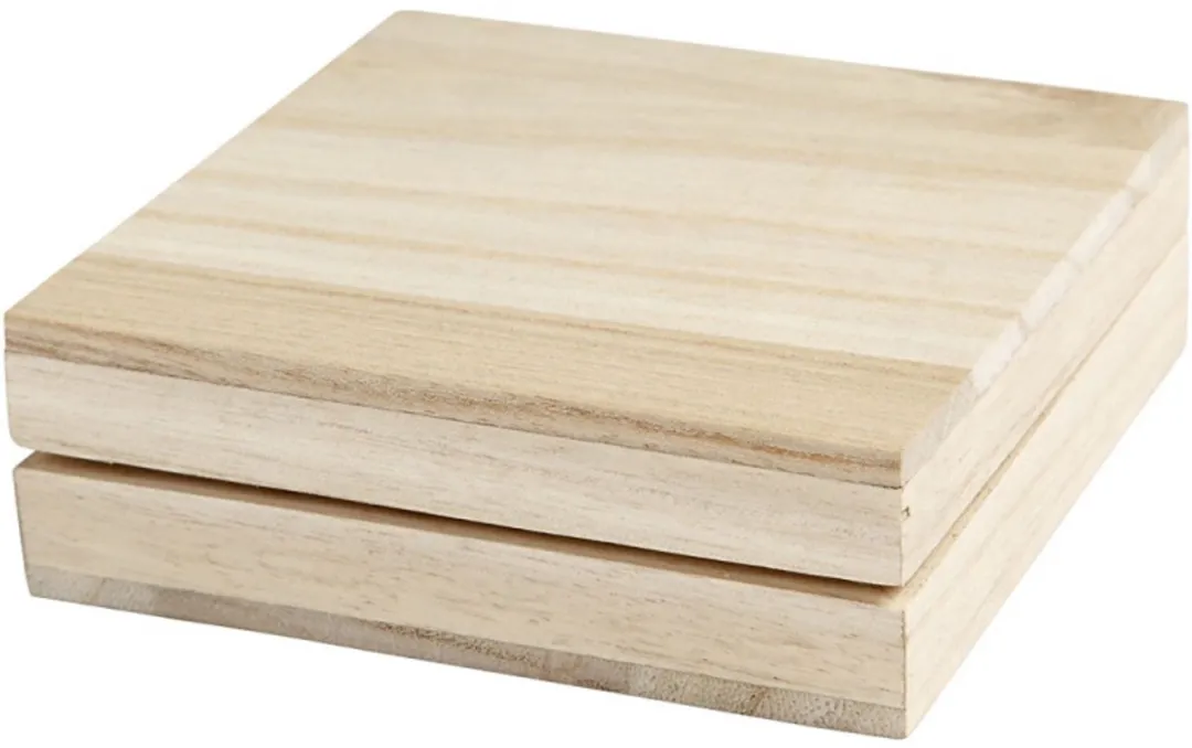 Creativ Company Houten Doos Vierkant 10x10x3cm - Blank