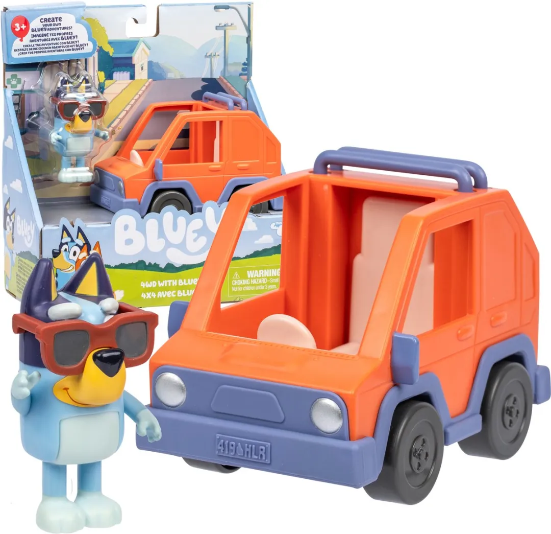 Moose Toys Bluey 4WD Auto & Speelfiguur - Multikleur