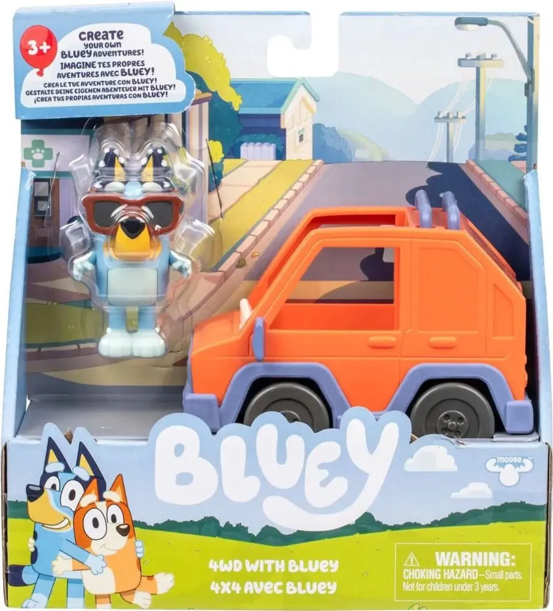 Moose Toys Bluey 4WD Auto & Speelfiguur - Multikleur
