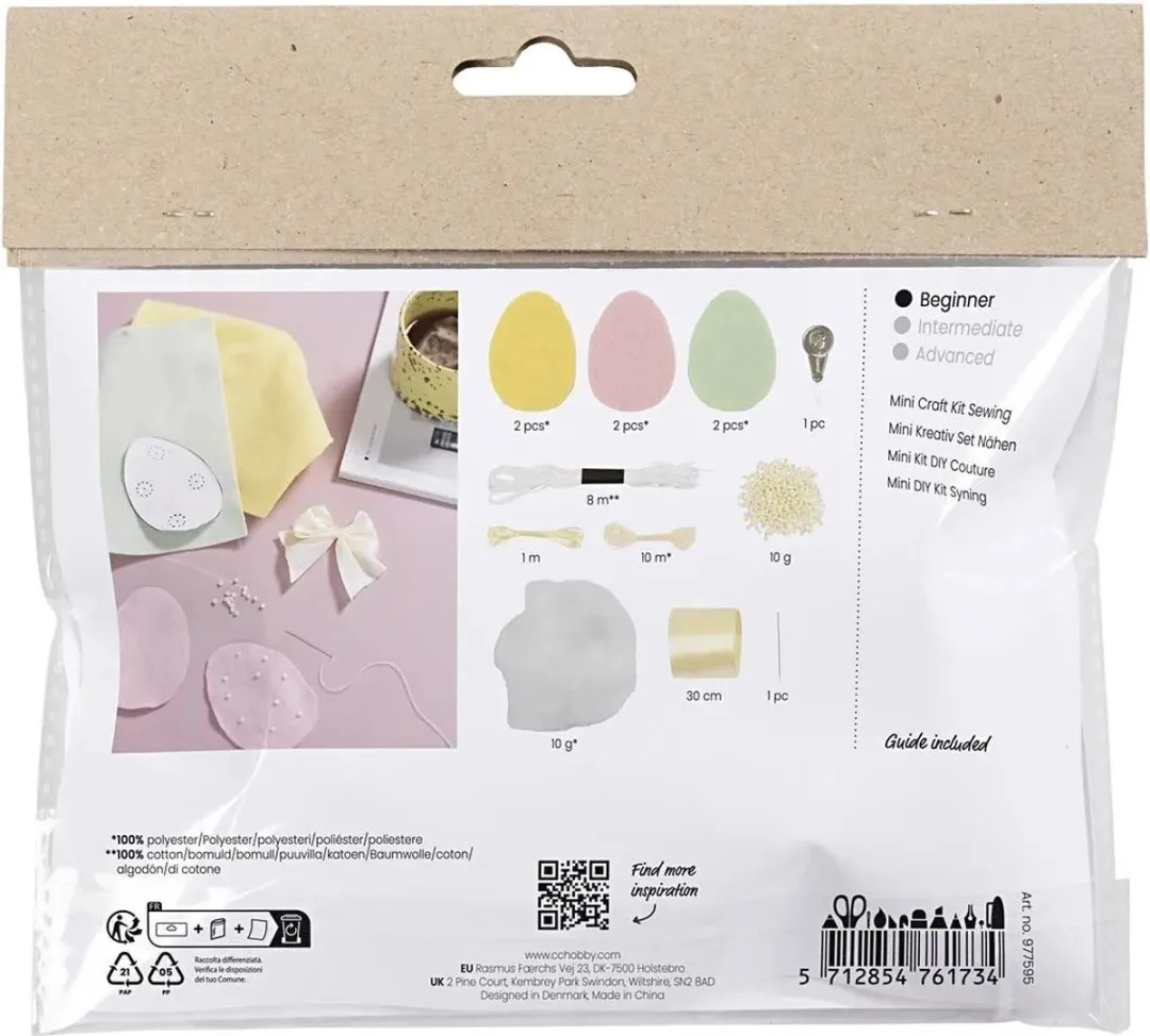 Creativ Company Hobbyset Naaien Paaseieren Pastel - 3 Stuks