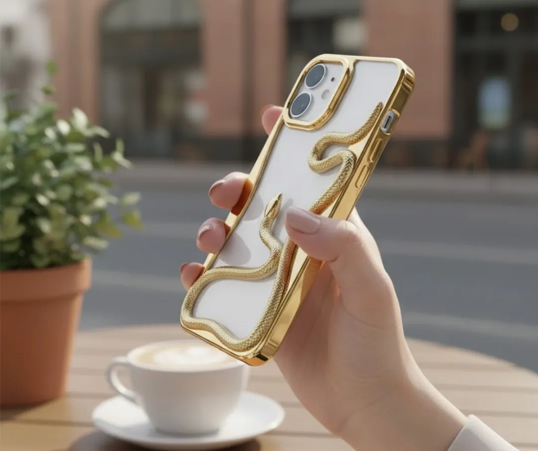 NUVEX iPhone 12 Slang Design Hoesje - Goudkleur