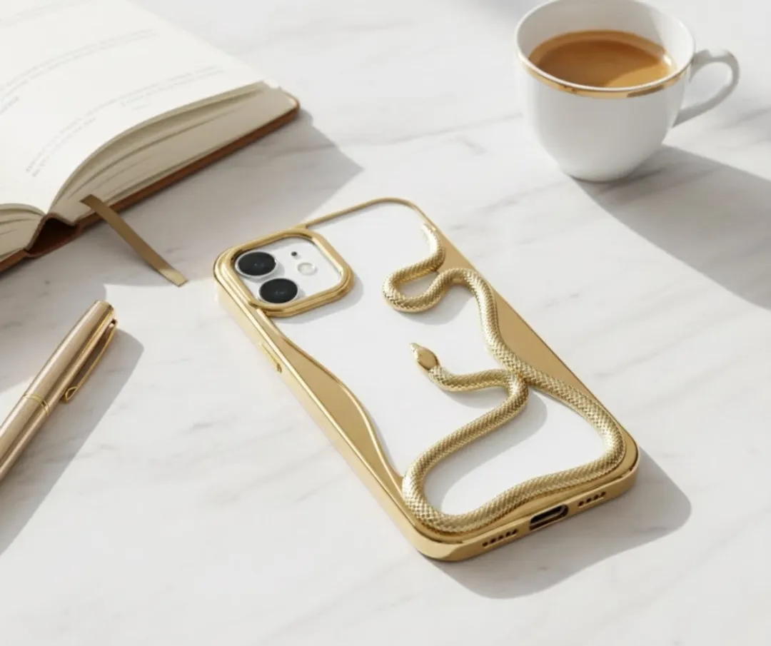 NUVEX iPhone 12 Slang Design Hoesje - Goudkleur