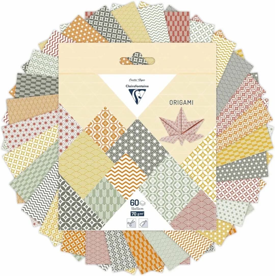 Clairefontaine Origamipapier Herfst 15x15cm - 60 Vel 70g - Mix