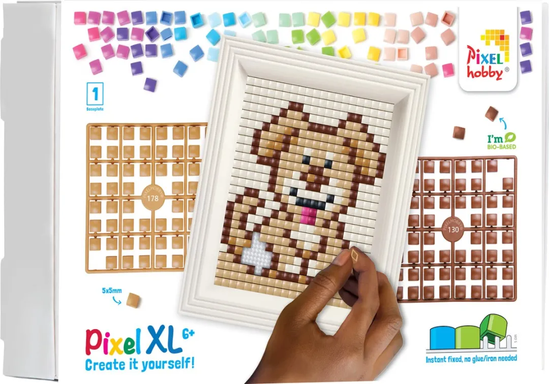Pixelhobby XL Puppy 10x12cm - Multicolor - 3 Stuks