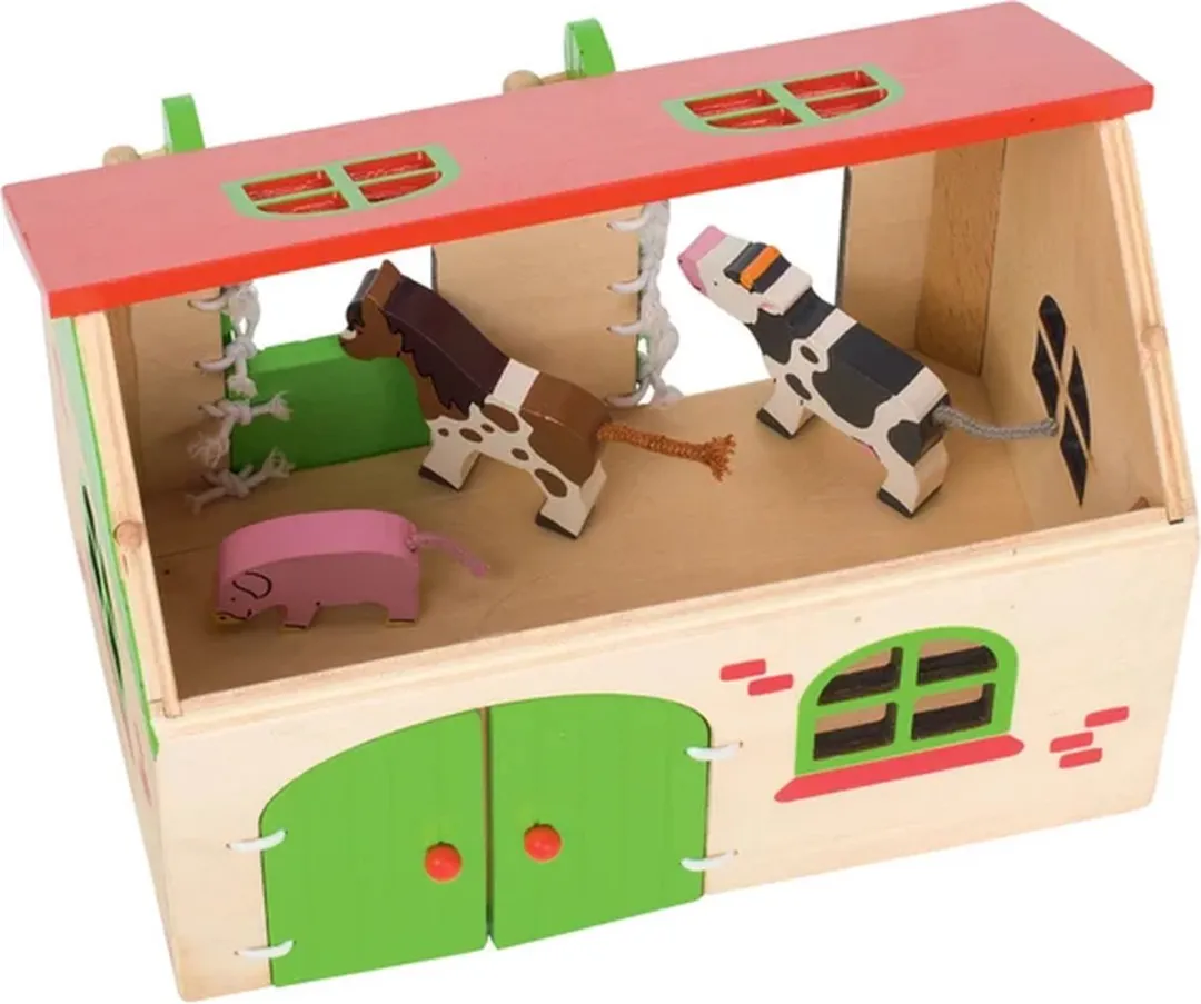 Goki Poppenhuis Boerderij - 9 Poppen 3 Meubels Multicolor