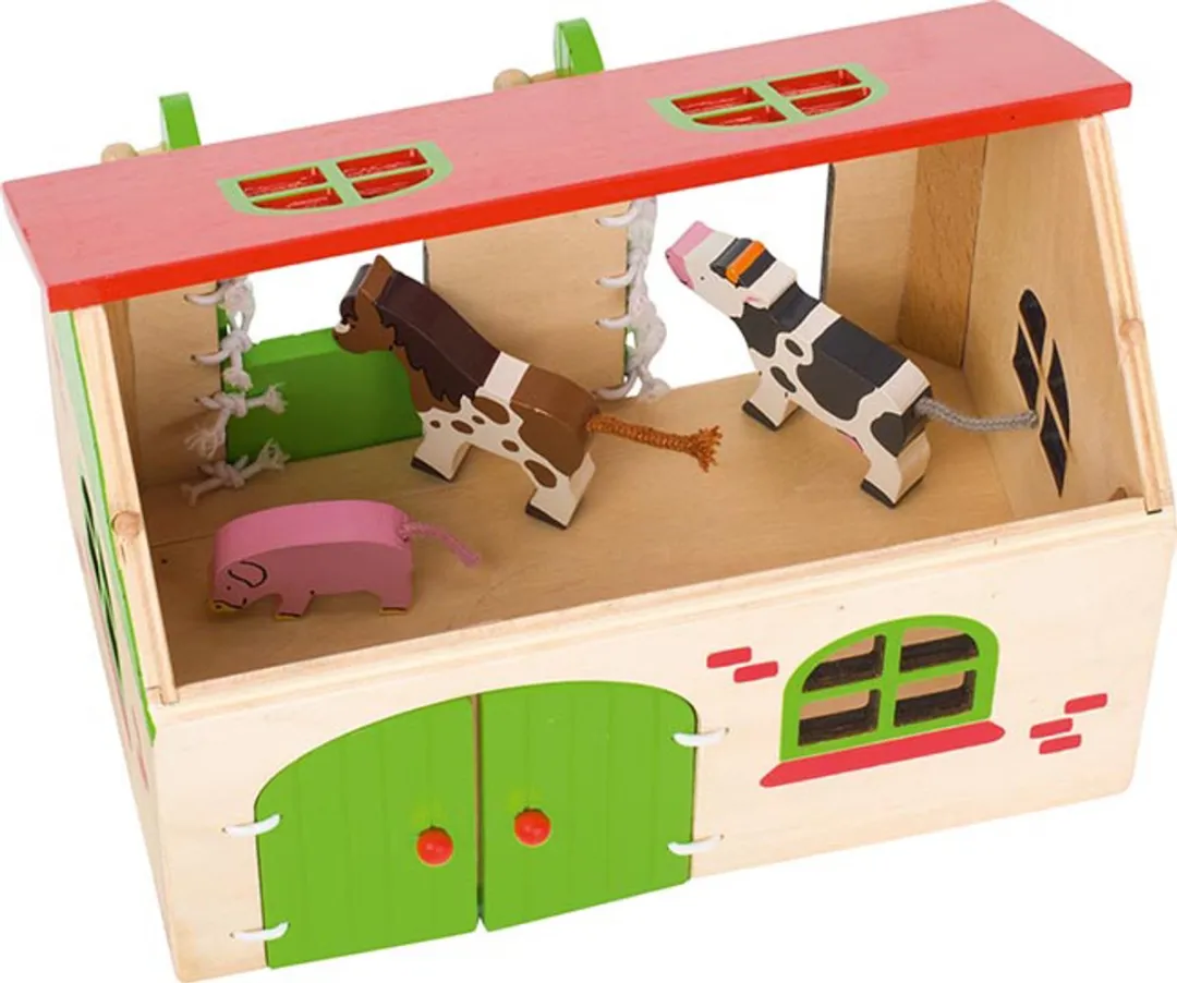 Goki Poppenhuis Boerderij - 9 Poppen 3 Meubels Multicolor