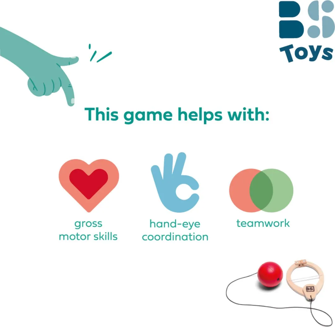 BS Toys Klik en Speel Boksbal Hout - Multi - FSC